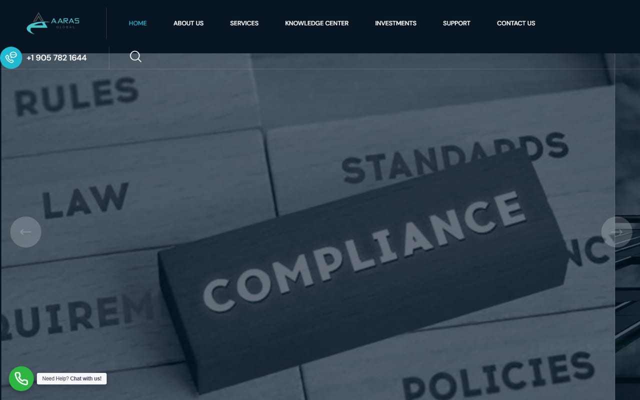 Aaras Global website homepage — accounting, tax and advisory firm